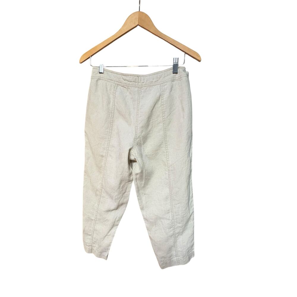 Tommy Bahama Khaki 100% Linen Summer Casual Capri Drawstring Pocket Pants sz 4 - Picture 3 of 7